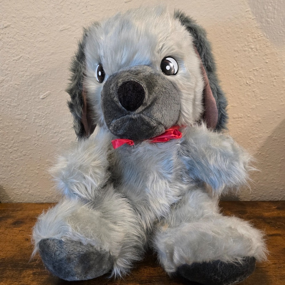 VTG 80s Superior Toy Novelty Dog Plush Large 18" Grey Floppy Ear Carnival